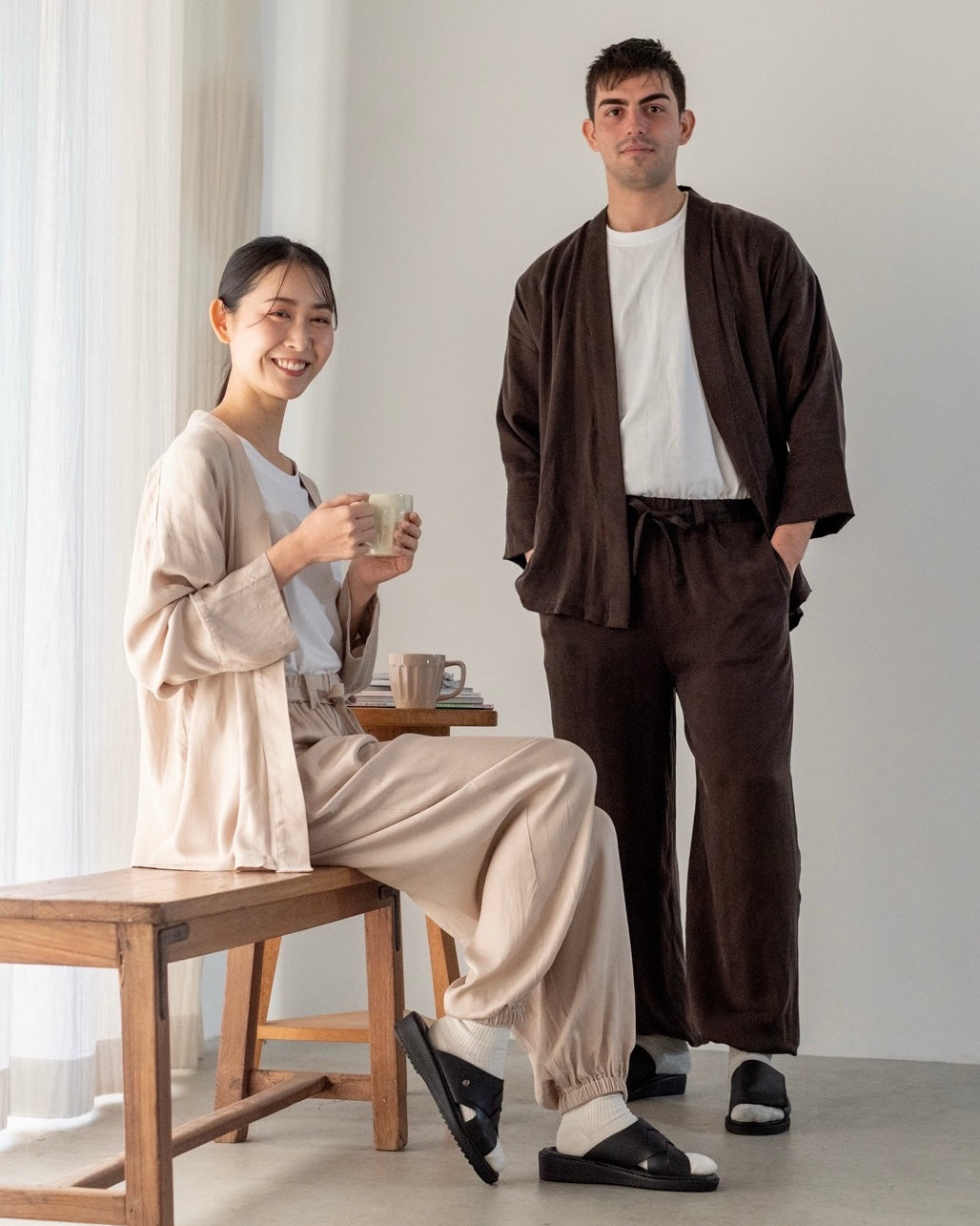 flow shirt / beige