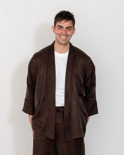 flow shirt / brown