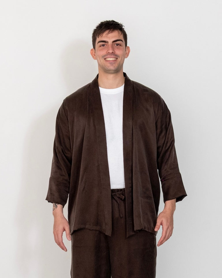 flow shirt / brown