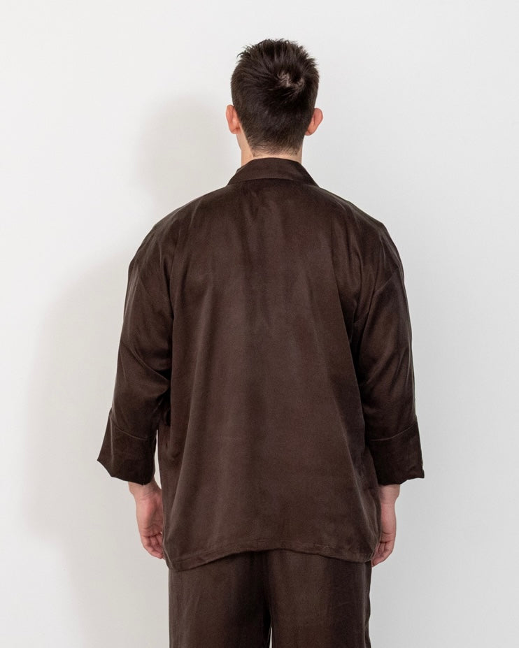 flow shirt / brown