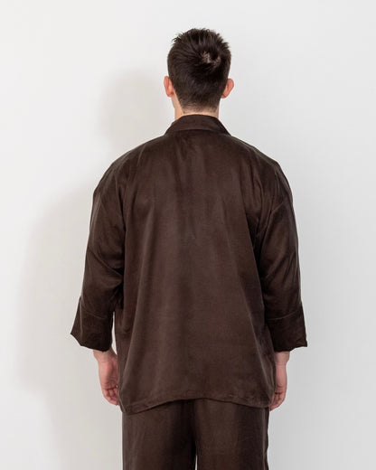 flow shirt / brown