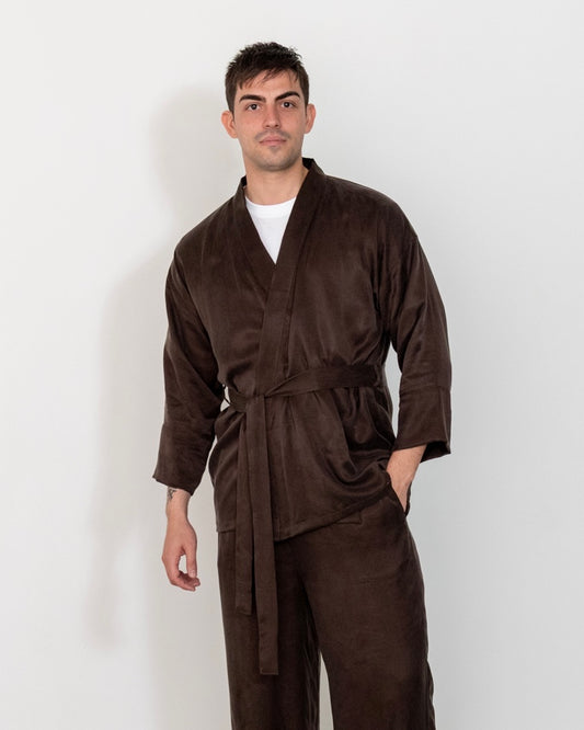 flow shirt / brown
